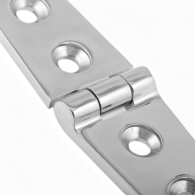 316 Stainless Steel Boat/Door Hinge ，Heavy Duty Marine Grade Cupboard Cabinet Drawer Door Strap Butt Hinge Furniture Hardware (Size: 6”X1”,2pcs)