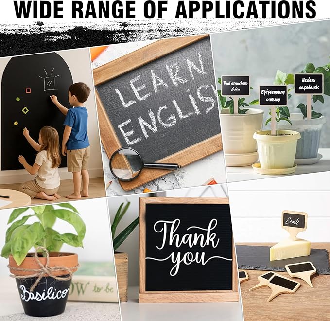 Chalkboard Paint, Black Chalk Board Paint with All-in-One Primer & Top Coat, Matte Black Non-Toxic Quick-Dry Formula for Wall, Wood, Metal and Glass, 9oz