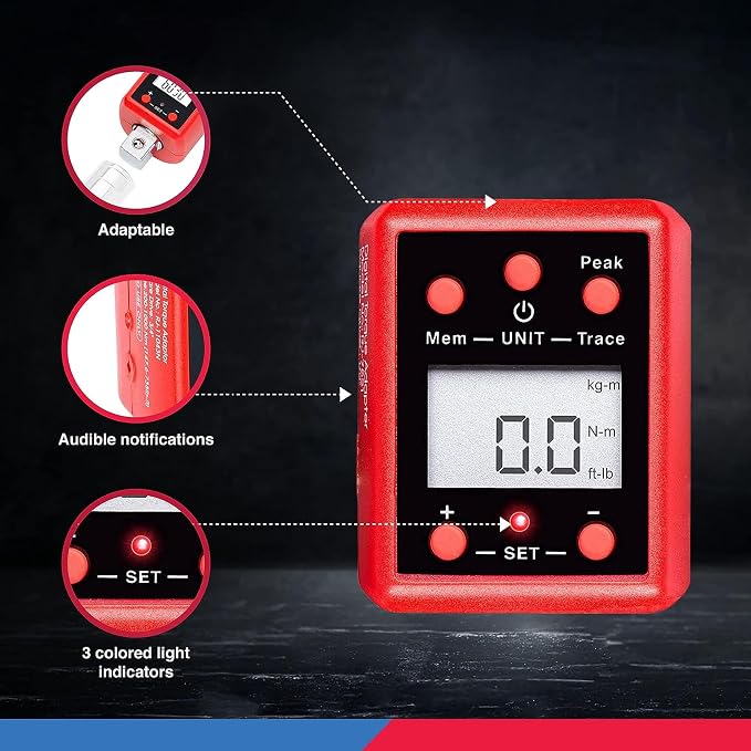 NEIKO 20743A 3/4-Inch Digital Torque Adapter, 150–750 ft-lb Range, Torque Wrench Converter with Audible Alert, Calibrates Digital and Analog Torque Wrenches