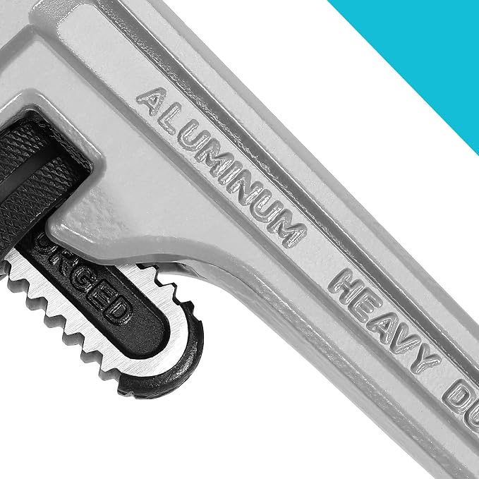DURATECH 24-inch Aluminum Straight Pipe Wrench, Adjustable Plumbing Wrench | Heavy Duty, Drop Forged, Exceed GGG standard