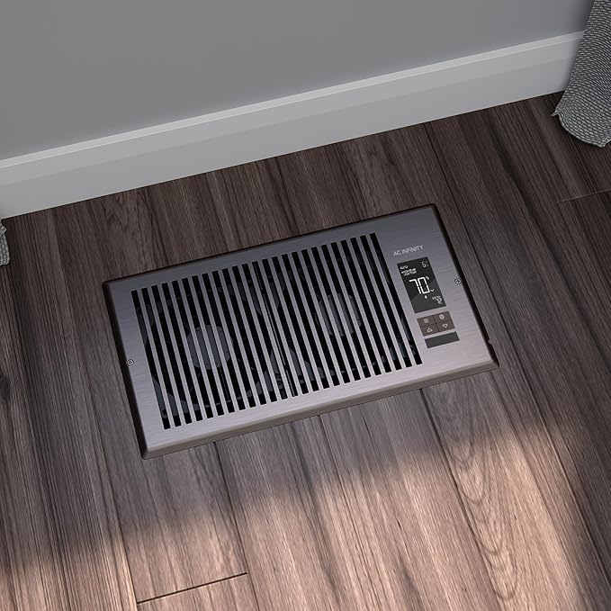 AC Infinity AIRTAP T4 Bronze, Register Booster Fan for 4” x 10” Vents, Thermostat Control Improves Heating & Cooling, Quiet 10-Speed Remote Control & Bluetooth App. ONLY FITS 4” x 10” Duct Openings