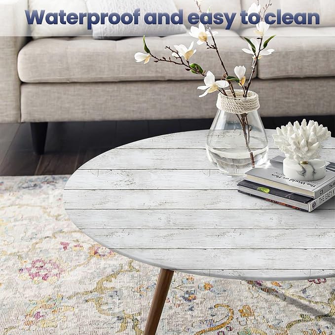 Shiplap Peel and Stick Wallpaper, Contact Paper for Classroom Home Decor | 17.7"x393" Removable Self-Adhesive White Wood Plank Film, Farmhouse Decor for Bulletin Board Desk Cabinet & Home Renovation