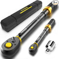 3 in 1 Torque Wrench Set with Upgraded Lock Ring, 1/4" & 1/2" Drive (10-230 In.lb/10-180 Ft.lb) Torque Wrenches with 3/8" Adapter, ±3% Accuracy, 72-Tooth Dual-Scales for Bike, Motor, Car Maintenance