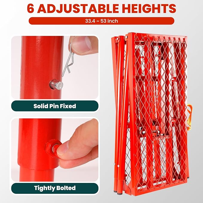 Adjustable Work Platform Ladder for Stairs - 1000 LBS Heavy Duty Folding Scaffold with 5 Height Settings (27"-57") for Professional Painting & Construction, Tool-Free Setup, Anti-Slip Surface