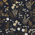 Floral Leaf Vintage Wallpaper Peel and Stick 17.5"x197", Dark Gold | Self Adhesive/Removable/Waterproof/Thick Vinyl Contact Paper for Bathroom Bedroom Shelf Cabinet Drawer,Prepasted,Easy Peel