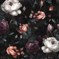 Gothic Dark Purple Rose Floral Wallpaper Peel and Stick 17.5"x118" | Self Adhesive/Removable/Waterproof/Thick Vinyl Vintage Contact Paper for Bathroom Bedroom Shelf Cabinet Drawer,Prepasted