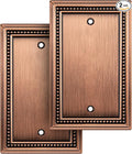 Henne Bery Sunken Pearls Heavy Duty Decorative Wall Plate Switch Plate Outlet Cover (Single Blank, 2 Pack, Antique Copper)