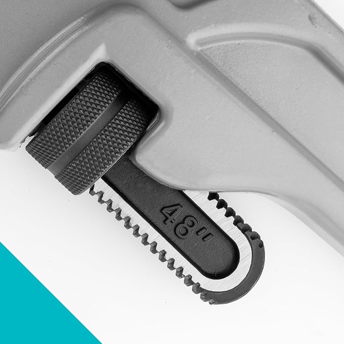 DURATECH 48-inch Aluminum Straight Pipe Wrench, Adjustable Plumbing Wrench | Heavy Duty, Drop Forged, Exceed GGG standard