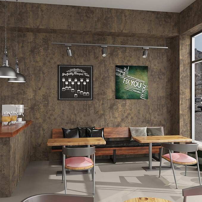 TOTIO Dark Brown Concrete Cement Wallpaper Peel and Stick Tan Countertop Contact Paper Retro Industrial Style Wall Paper 16x590inch Bubble-Free Design Matte Thicken Waterproof Self-Adhesive Vinyl Wrap