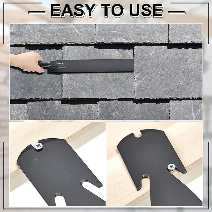 Shingle Slaters Ripper, Steel Roof Ripper Shingle Remover Slate Puller Rip Slate Slating Nail Remover for Slaters Roofers Roofing(Black,23 Inch)