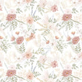 Dimoon Pink Floral Peel and Stick Wallpaper Modern Beige Contact Paper 17.3''x78.7'' Boho Village Country Cottage Wallpaper Renter Friendly Girls Room Wall Paper for Bathroom Nursery Bedroom Vinyl