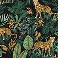Black Gold Vintage Leopard Peel and Stick Wallpaper 17.5" x 787" | Waterproof Vinyl Self Adhesive Removable Renter Friendly Floral Contact Paper
