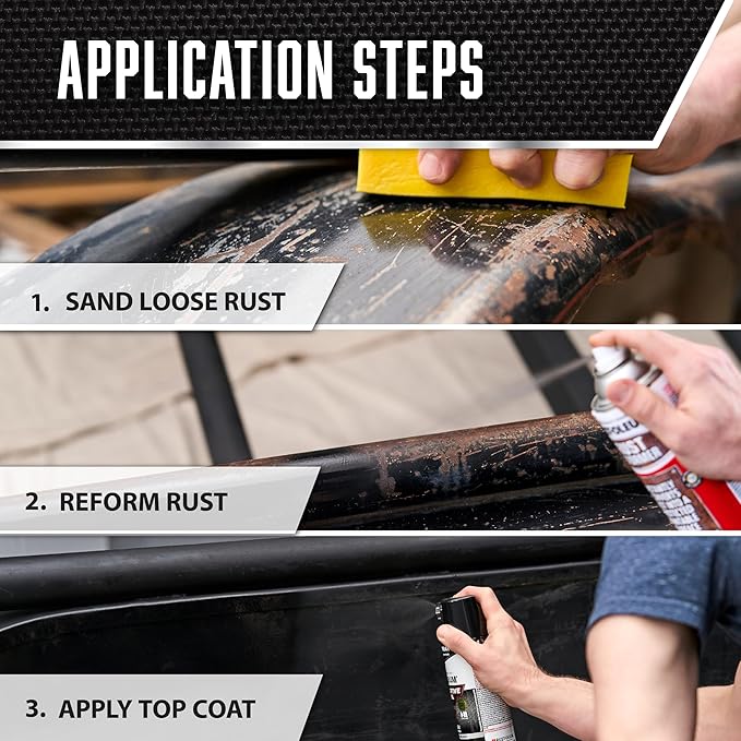 Rust-Oleum 248658-6PK Stops Rust Reformer Spray Paint, 10.25 oz, Black, 6 Pack
