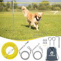 Professional Dog Runner Trolley System，Heavy Duty & Adjustable 30ft Dog Zip Line with 10ft & 15ft Tie Out for Large Dogs Up to 250lbs, Chew Proof Dog Run Cable for Yard, Camping & Outdoor Adventure