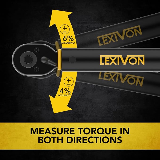 LEXIVON Torque Wrench, 1/4-Inch Drive, Dual Scale 30-250 IN-LB (3.4-28.2 N·m), Premium Rubber-Grip Handle, Deluxe Hybrid Case (LX-TW14)