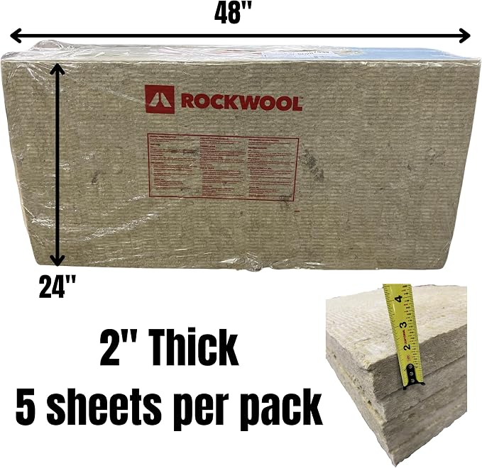 5 pk 24"x48"x2" Rockwool ProRox Mineral Wool