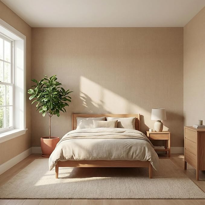 WADILE Grasscloth Peel and Stick Wallpaper 15.7in x 393.7in, Textured Contact Paper for Cabinets, Faux Linen Wall Paper Pull and Stick, Fabric Vinyl Wallpaper Self Adhesive Khaki | Textured contact paper, Faux linen, Vinyl material, Cabinets, Self adhe...