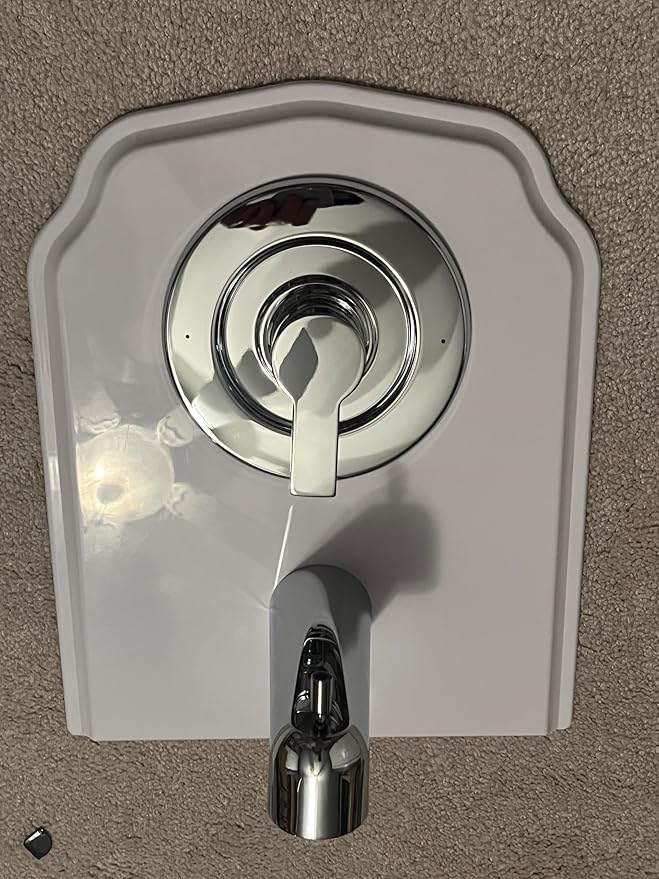 The Tub and Shower Valve UPDATE PLATE, Compatible With Most Single Handle Tub and Shower Valves, Allows for Plenty of Space When Replacing Your Old Tub Faucet, Looks Good, Problem Solved (White)