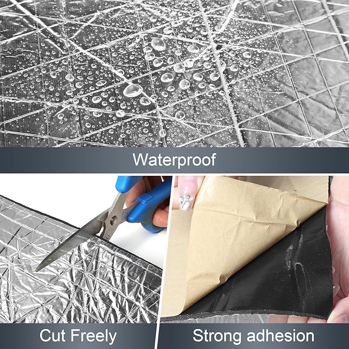 Storystore 197 (5 mm) mil 16.5 sqft Heat Sound Deadening Insulation Mat, 39"(W) x 60"(L) x 3/16"(T) Car Sound Deadening Material, Sound Deading Material for Cars