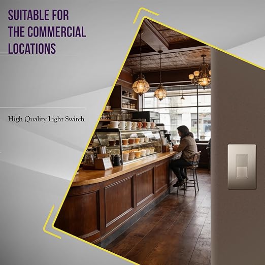 ENERLITES 3-Way Decorator Paddle Light Switch, Gloss Finish, Single Pole or Three Way, 3 Wire, Grounding Screw, Residential Grade, 15A 120V/277V, UL Listed, 93150-NK-10PCS, Nickel, (10 Pack)