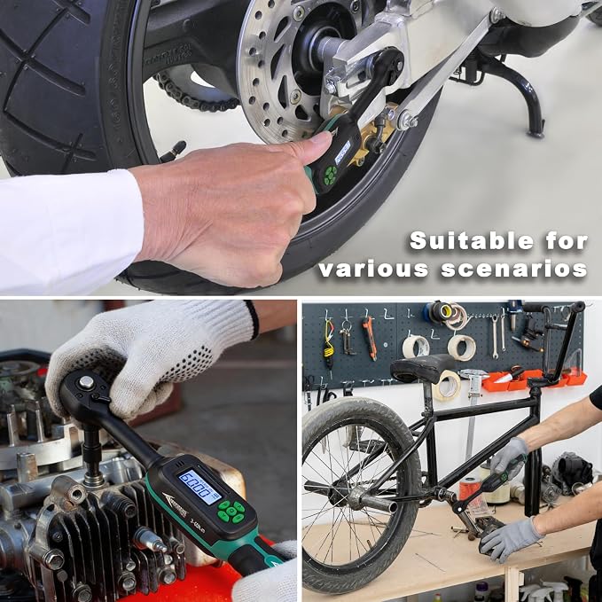 AEROFORCE Digital Torque Wrench - 3/8 Inch Drive Electric Torque Wrench (3-60Nm), Features Dual-Direction Ratchet, ±2% Accuracy, Buzzer & LED Alerts, 4-Measurement Unit (Nm/lb.ft/in.lb/kgf.cm)