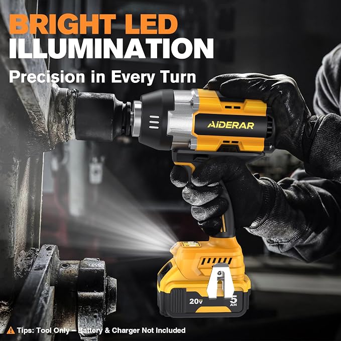 Impact Wrench for DeWalt Battery 1697Ft-Lbs (2300N.m) Impact Driver | 1/2" Impact Gun 5-Speed High Torque Power Tool for Tire Removal, Rusted Bolts, Heavy Equipment(No Battery)