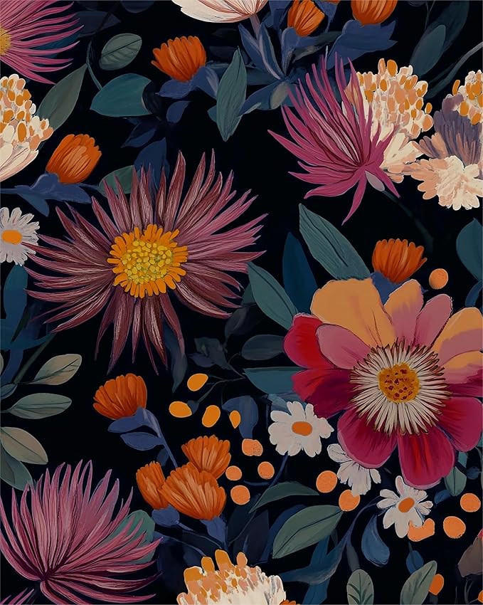 Vintage Pink Blue Daisy Floral Peel and Stick Wallpaper 17.5''x118'' | Self Adhesive/Removable/Waterproof/Thick Vinyl Contact Paper for Bathroom Bedroom Shelf Cabinet Drawer,Prepasted,Easy Peel
