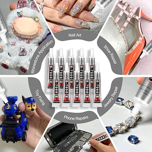 B7000 Glue 15ml/0.5 fl oz 16-Pack - High Strength, Flexible, Waterproof Adhesive for Jewelry, Electronics, Crafts and More