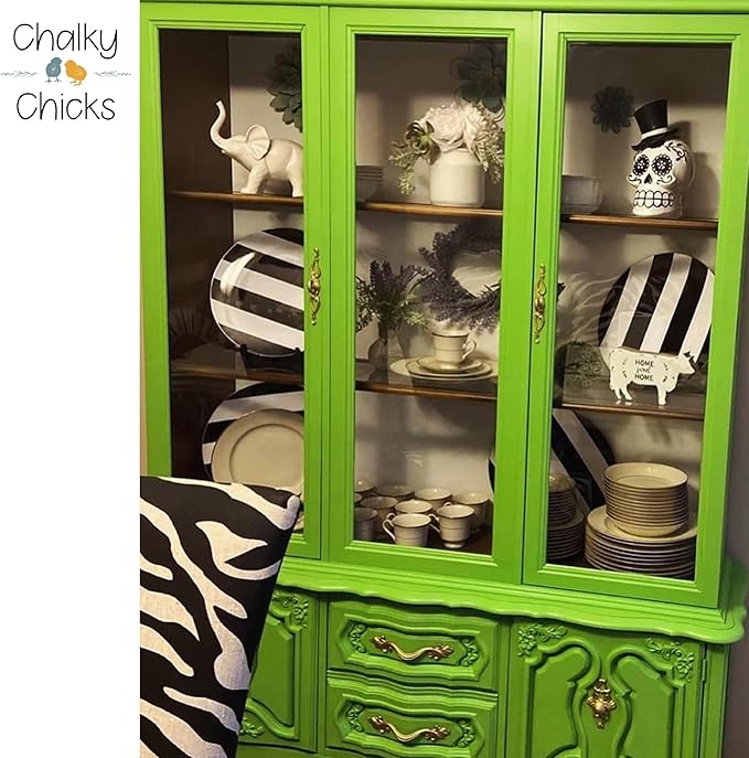 Chalky Chicks 32 Fl Oz Matte Pistachio (Lime Green) Chalk Paint for Furniture Without Sanding - No Prep Furniture Paint No Sanding All in One for Crafts, Wood, Walls, Cabinet, Metal, Dresser