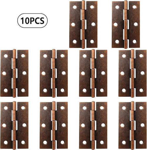 10 Pcs 2.5 Inch Red Bronze Door Hinge Cabinet Hinge - Reliable Red Bronze Ball Bearing Butt Hinges for Windows, Cabinets, and Outdoor Use - Includes Mounting Screws
