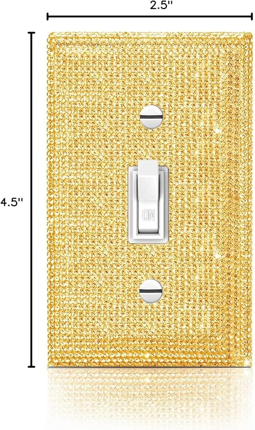 Silver Shiny Gold Light Switch Cover Gold Rhinestones Wall Plates Light Switch Cover Plate Decorative Switch Covers Wall Plate