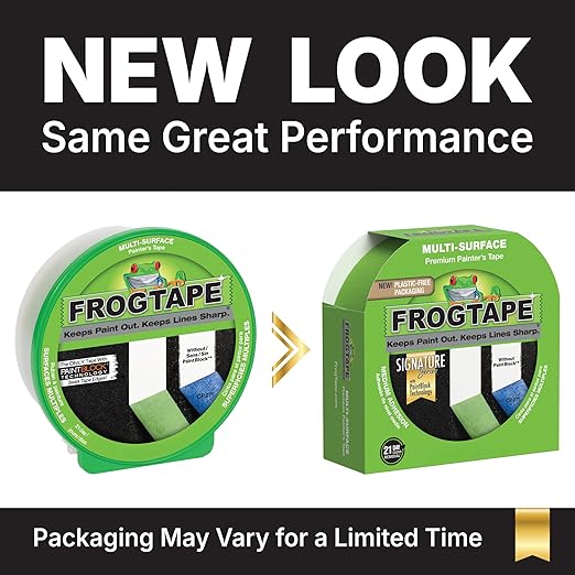 FrogTape Multi-Surface Painters Tape with PAINTBLOCK, 2 Inch Wide (1.88 In. x 60 Yds), Medium Adhesion, Green, 1 Roll (1358464)