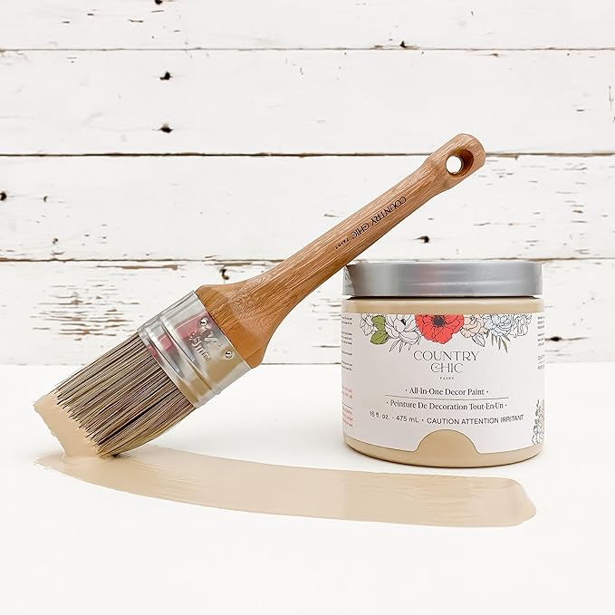 Country Chic All-in-One Chalk Paint for Furniture, Cabinets, Home Decor, Eco-Friendly, Matte Finish, Built-In Primer & Top Coat for Wood, Metal - Pale Plaster (Sand) sample (4oz)