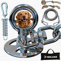 23" Dog Tie Out Stake with Spring, 20ft Cable & Chew Toy, Heavy Duty 304 Stainless Steel Anchor, 2x360° No Tangle Swivel for Large Medium Dogs, Yard & Camping (Stake/20ft Cable/Toy/250lbs)