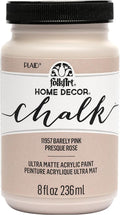 FolkArt, Barely Pink Assorted Home Décor 8 fl oz / 236 ml Acrylic Chalk Paint For Easy To Apply DIY Arts And Crafts, Ultra Matte Finish, 11957