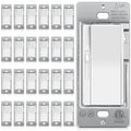 BESTTEN 24 Pack Super Slim Dimmer Light Switch for 300W Dimmable LED/CFL Lights and 600W Incandescent/Halogen, Single Pole/3-Way LED Slide Dimmer, ETL Listed, White