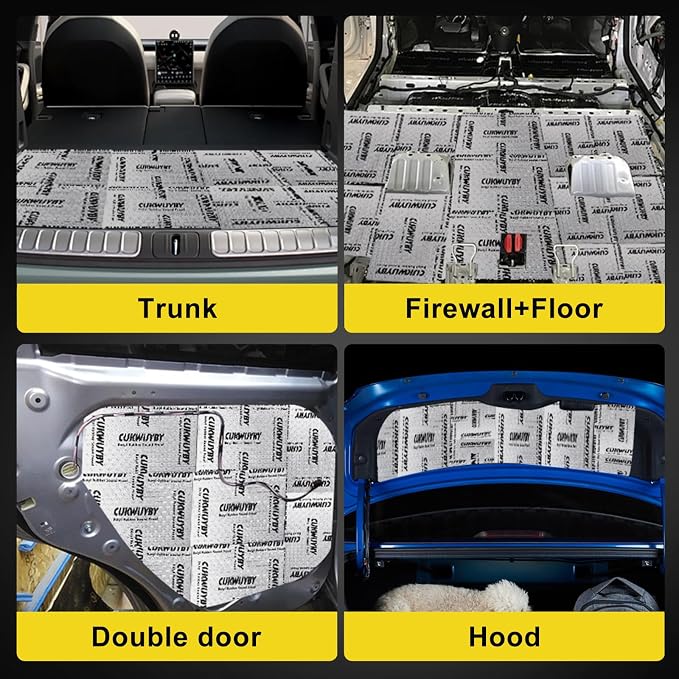 Butyl Sound Deadening 80mil 38sqft Sound Deadening Mat (34pcs) | Car Sound Deadening Material,Sound Deadening for Cars,Automotive Sound Deadener,Noise Insulation,Vibration Dampening Material