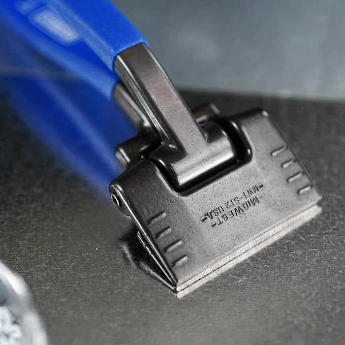 MIDWEST Seamer Tong, 3 Inch Offset Sheet Metal Bender - MWT-ST2 | Made in USA, Offset Handle Seamer, Versatile Hand Seamer, Heavy Duty Components, Kush'N-Power Grips