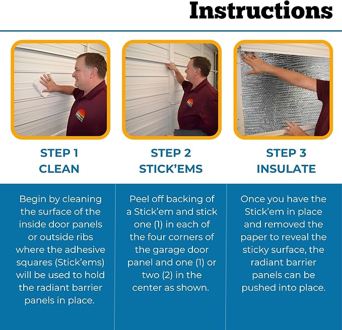 Garage Door Insulation Kit, Reflective, 8x8 Single Door