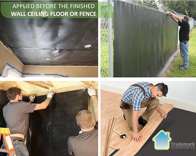 Trademark Soundproofing Mass Loaded Vinyl 1lb - MLV Soundproofing for Wall Sound Barrier - Sound Insulation - 4' x 10', Covers 40 sf - Made in USA