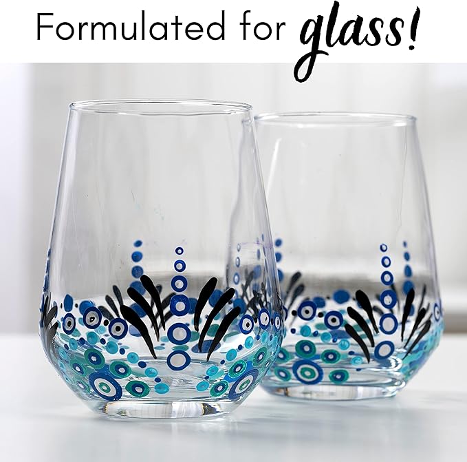 FolkArt Gloss Finish Acrylic Enamel Craft Set Designed for Beginners and Artists, Non-Toxic Formula Perfect for Glass and Ceramic Painting, , 32 Ounce, 16 Count (Pack of 1)
