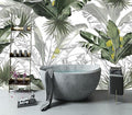 YIHWM-Peel and Stick Tropical Leaf Wallpaper Botanical Banana Leaf Mural | Tear-resistant,with a substantial feel;Will not be damaged during repositioning.Bathroom,Bedroom wallpaper.L-137"x96"