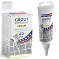 Tile Grout Repair, Cream 8.8 oz/250gr. Fast Drying Grout Repair Kit, Grout Filler Tube Repair Kit, Tile Grout Paint, Grout Sealer Restore and Renew Bathroom Floor, Tile Gaps, Joints, Lines