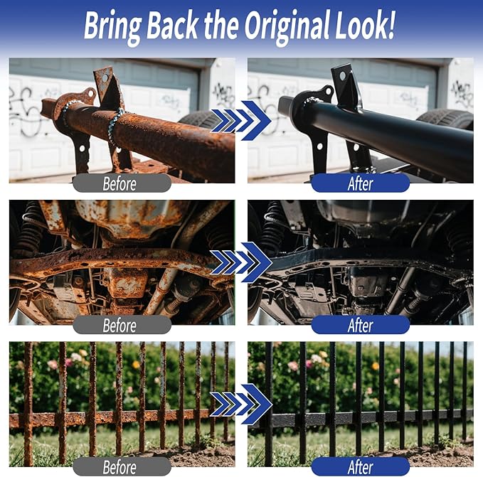Rust Converter & Metal Primer -Removes Rust, Encapsulates & Protects, Works as Undercoating and Paint, Long-Lasting inhibitor for Cars, Trucks, Metal Surfaces(17.6 oz)