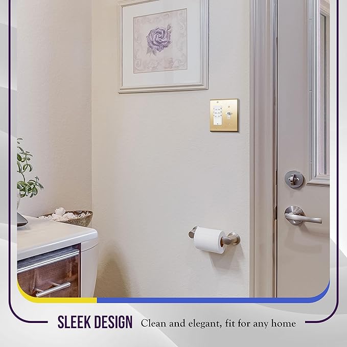 ENERLITES Combination Toggle and Decorator Switch Metal Wall Plate, Stainless Steel 201, Corrosion Resistant, Size 2-Gang 4.50" x 4.57", 771131-PB, Polished Brass, Gold