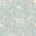 NuWallpaper Chinoiserie Garden Robins Egg Peel and Stick Wallpaper, Removable Wallpaper, 20.5 in x 18 ft