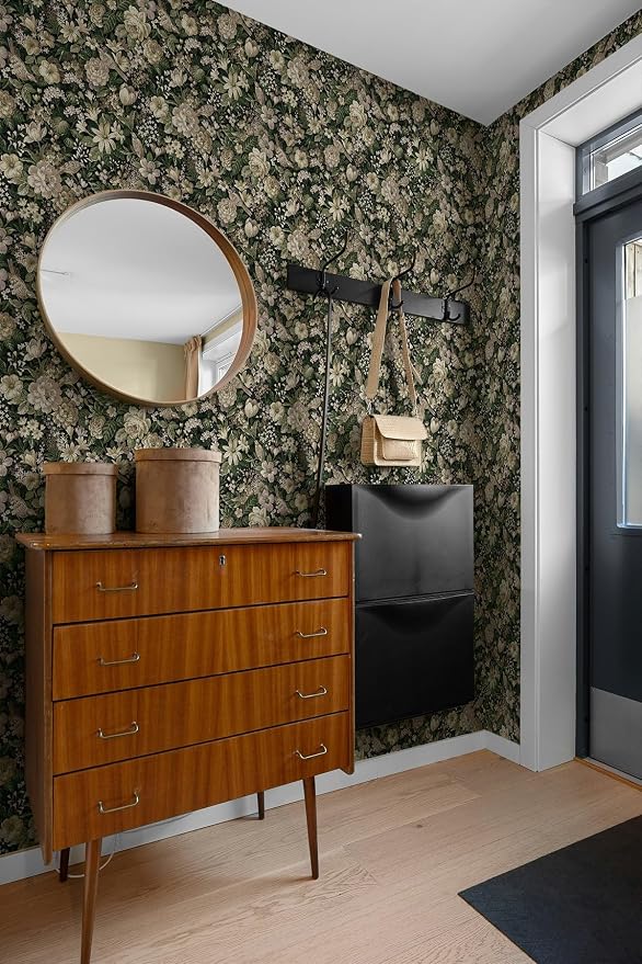 NextWall Vintage Bird Garden Peel and Stick Wallpaper
