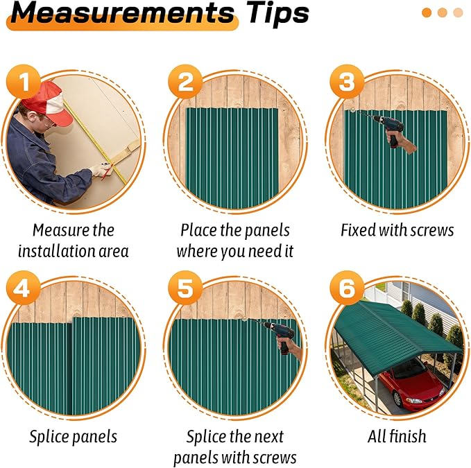 Resin Roof Panels 25Pcs 60.2×20.67 Inches with Screws, Corrugated PVC Roofing Panels, Waterproof Wall Panel Siding Panels Sheets for Garages, Sheds, Chicken Coop, Stables and Mobile Homes, Green