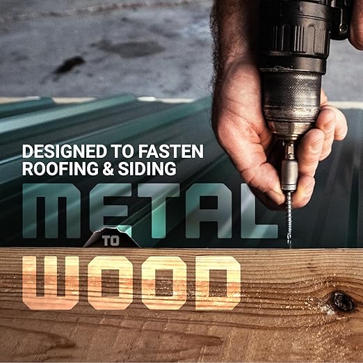 Fasteners Plus ST Fastening #10 x 2 Kwikseal Woodbinder Metal Roofing Screws Metal-to-Wood Brown (Pack of 250)