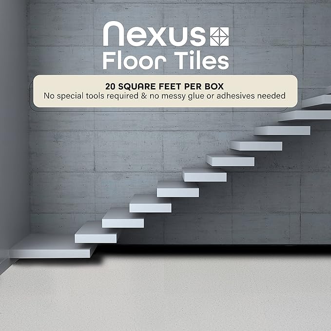 Nexus Self Adhesive 12-Inch Vinyl Floor Tiles, 20 Tiles - 12" x 12", Salt n Pepper Granite - Peel & Stick, DIY Flooring for Kitchen, Dining Room, Bedrooms & Bathrooms by Achim Home Decor